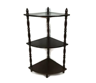 Pedestal Display Side Table Plant Stand Italian Wood Vintage Display Etagère 3 Tier