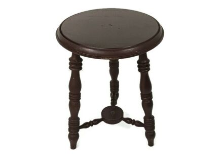 Two Tier Pedestal Plant Stand Carved Wood vintage bonsai Side Table barn style