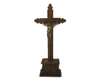 Tramp Trench Tramp Folk art Standing Hand Made Wood Crucifix Large antique gorgeous
