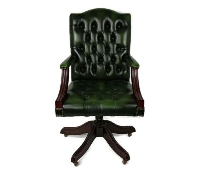 Vintage Gainsborough swivel Captains Desk Chair UK Signed Young adjustable gorgeous