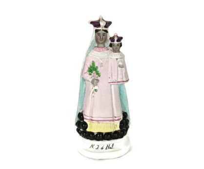 Statue Black Madonna Notre Dame De Hal Halle Porcelain Collector vintage