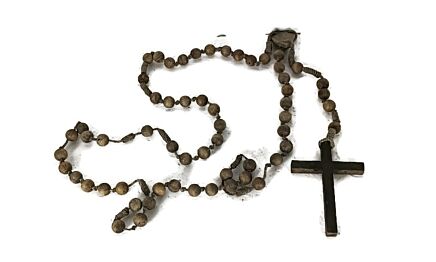 Vintage Large wooden Rosary Prayer beads Decorative crucifix