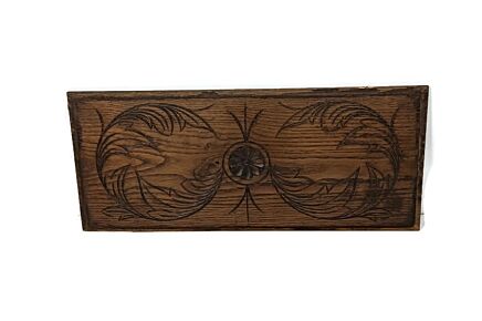 antique ornate carved wooden plank pediment trim flowers reclaimed architectural