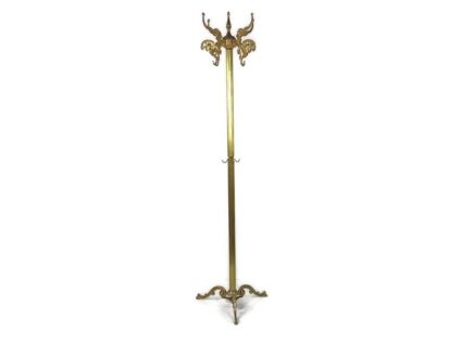 Italian Standing Hall Tree Coat Hallway Rack Brass Eyecatcher Hollywood Regency modernist