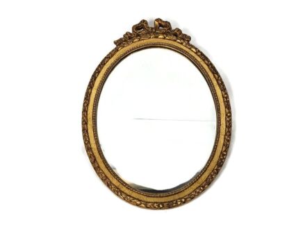 Gorgeous Ornate Oval Wood Plaster Wall Hanging Mirror Romantic Hollywood Regency 