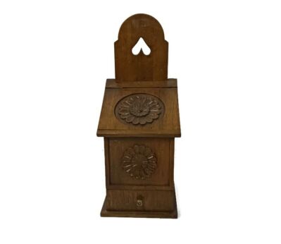 Beautiful French Antique  French Country House   Solid   Wood Salt Box, Boite De Sel. 