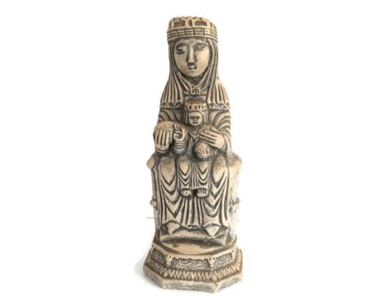 stoneware figurine Our lady of Notre Dame de montserrat Black Madonna Infant Jesus vintage