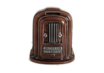 Fobrux Fonderies Bruxelloise Cast Iron antique Piggy Bank coin box Stove Collector 