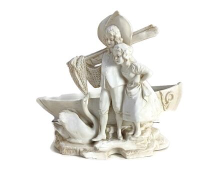 Figurine porcelain antique art deco marked   Germany couple behind the boat