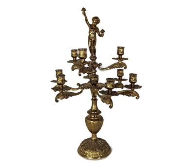 Stunning vintage Large Brass Candelabra candle holder 9 arm Boy Ornate 