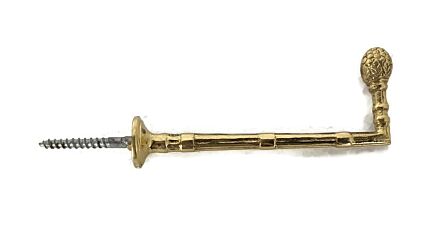 set of 7 Brass Modernist Ornate Curtain rail holders tiebacks vintage 