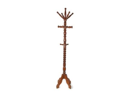 Standing Hall Tree Open Barley Twist Coat Hallway Rack Wood Vintage Barn Country large