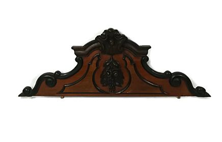 Stunning antique carved wooden Pediment over door two toned grapes architectural reclaimed 