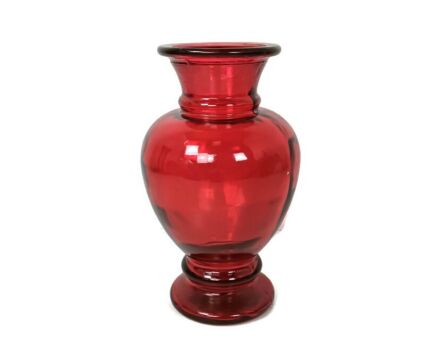 Large vintage glass red vase Urn art glass 