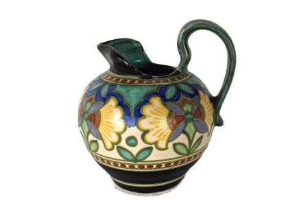 Gouda Holland Madeleine Pattern hand painted jar Vase pitcher Ceramic vintage 