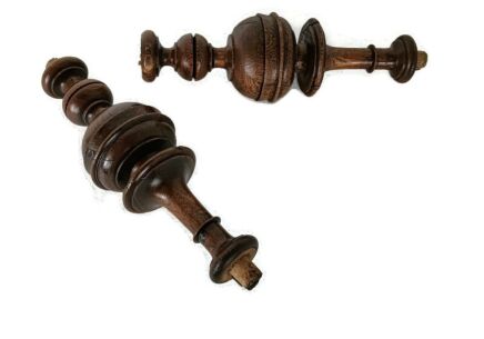 set of 2   Reclaimed Carved Wood Large Spindles Balusters Trim Posts Pillar Salvaged pair