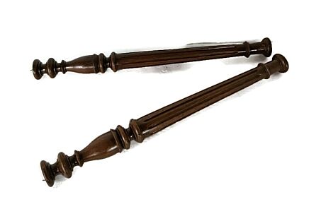 set of 2 large Reclaimed Carved Wood Large Spindles Balusters Trim Posts Pillar Salvaged pair