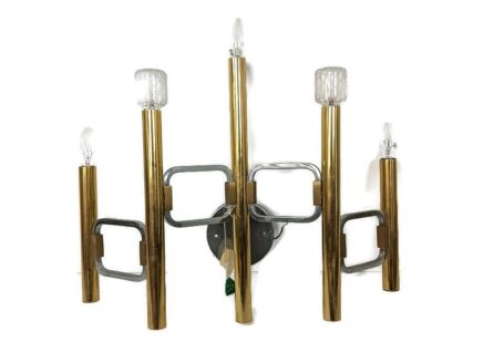 stunning Modernist wall light sconce 5 lights brass Profili Pomezia Rome Sciolari vintage 