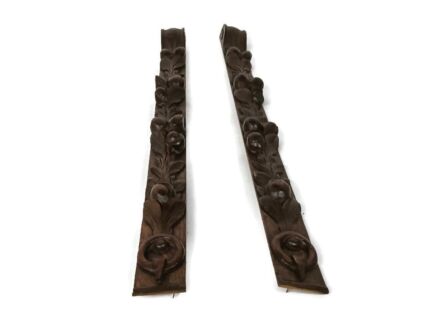 pair   Antique French Carved Oak Reclaimed Architectural Trim Pediment Salvaged gorgeous