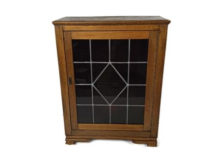 Large Medicine Kitchen Bathroom Cabinet Leaded Glass Door Apothecary WOW