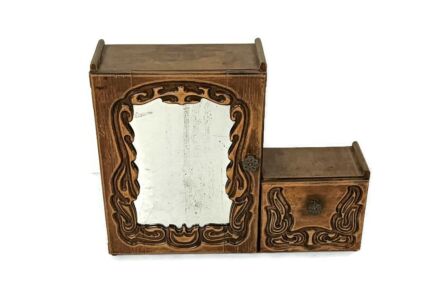 antique art deco wall hanging medicine apothecary pharmacy cabinet shaving cabinet