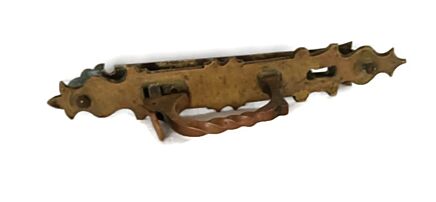 Large Antique Brass Door Pull Push Handle Reclaimed Architectural Ornate art nouveau