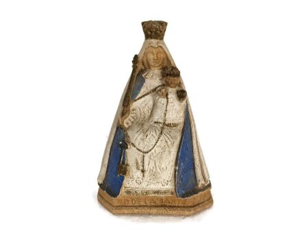 Black Madonna de la Sarte Virgin Mary Notre Dame with Key Resin Polychrome Rare Collector 