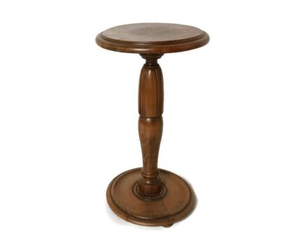 Vintage carved wooden pedestal stylish plant stand bonsai table side table barn style  