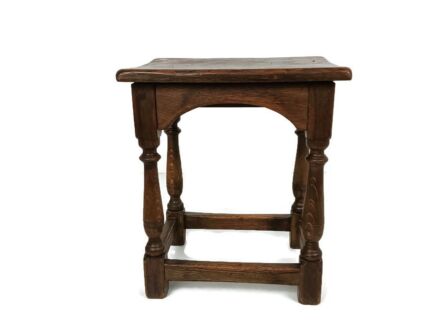 Small Side Occasional wine table  carved wood barn farmhouse style vintage 