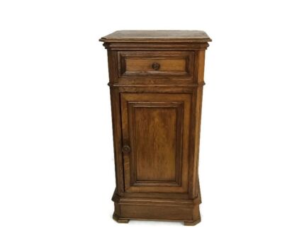 antique art deco Nightstand carved wood  heavy  end table bedroom cabinet 