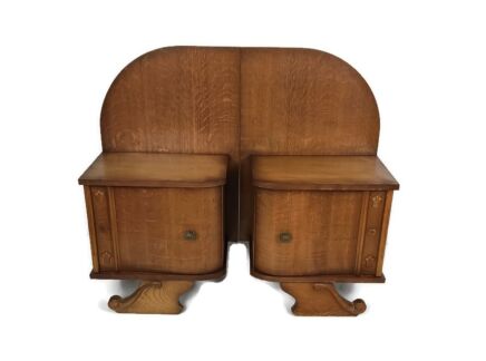 Pair Antique Jugendstil Nightstands wood  End tables Vanity Cabinets bedroom cabinets funky
