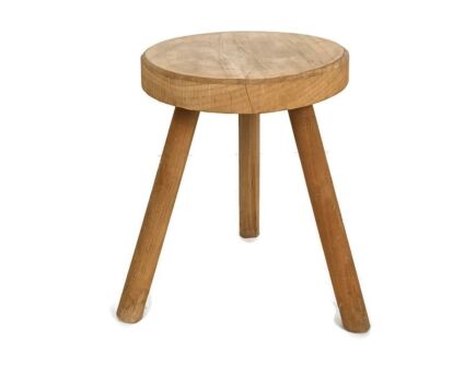 Vintage Milking Stool Pedestal Plant stand Side table farmhouse barn style tripod sand blasted