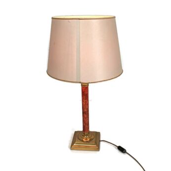 Deknudt Belgium Table Desk Lamp  faux marble brass Modernist Hollywood regency 