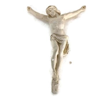 antique plaster Corpus Christi wall hanging crucifixion Jesus Christ 