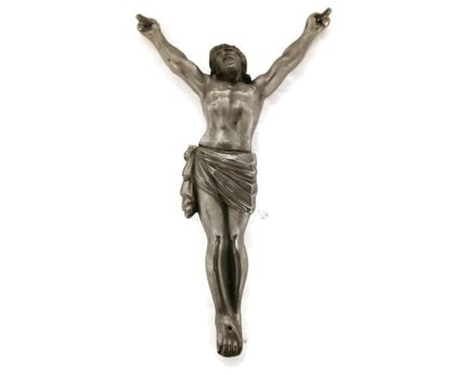 Vintage spelter Corpus Christi Jesus Christ Crucifixion Large modernist