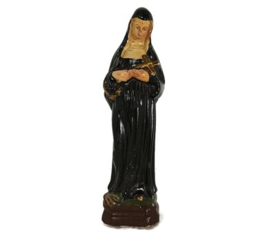 Statue St Rita of Cascia Plaster Patroness Impossible Causes Collector small vintage