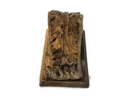 stunning hand carved  wooden Antique corbel trim gold gilded wall hanging reclaimed architectural
