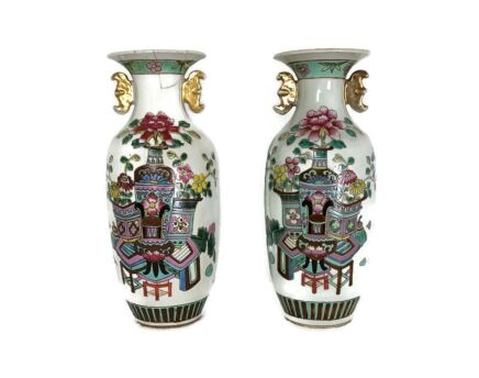 China  . Qing - A couple of Chinese Famille Rose Porcelain Vase - Vaso Cinese Chinois porcelain