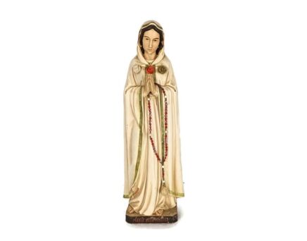 Statue Our Lady Maria Rosa Mystica Montichiari Italian Plaster Pilgrim Madonna  Italy 1979