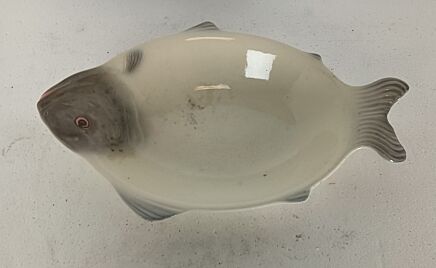 Albin Müller design antique art nouveau fish serving tray fish shape Germany Waechtersbach 