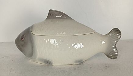 waechtersbach Germany Fish form tureen dish lidded antique art deco WOW  ceramic