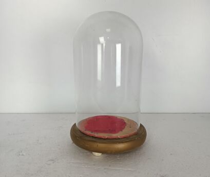 Small Antique Round Hand Blown Glass Dome Globe Steampunk Display Clock 8.07" D 4.72" 