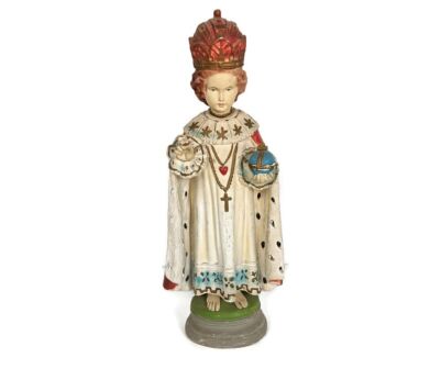 XL Statue  plaster Infant of Prague Infant Jesus Santo Nino hand Painted Chapel Collector WOW