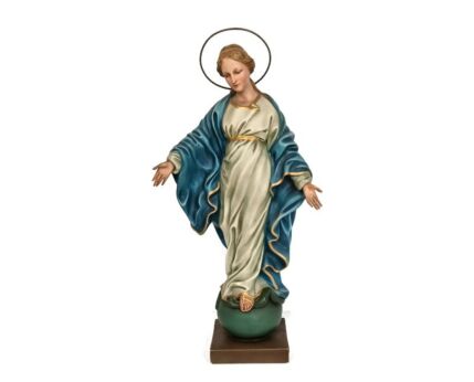 XL statue of The VIrgin of the smile Carmel of Lisieux plaster polychrome vintage gorgeous