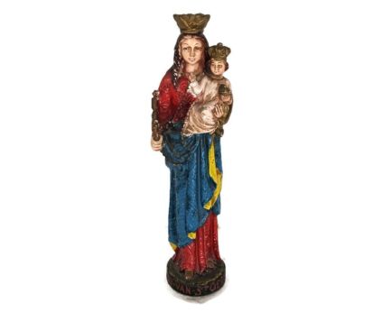 Statue Our Lady of Stoepe Infant Child Plaster Polychrome Collector  polychrome plaster vintage