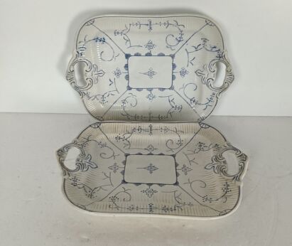 set of 2 Villeroy Boch  serving trays  Blue White Copenhague Iconic Design Kopenhagen Antique