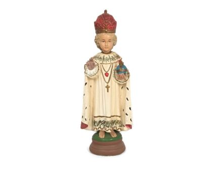 XL Statue Infant of Prague Infant Jesus Santo Nino Plaster hand Painted  Antique Collector