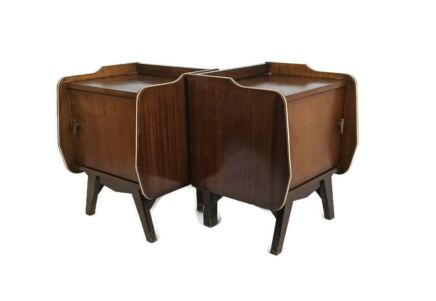 Pair Vintage Nightstands End tables Mid Century Modern Wood Night stands Bedroom cabinets