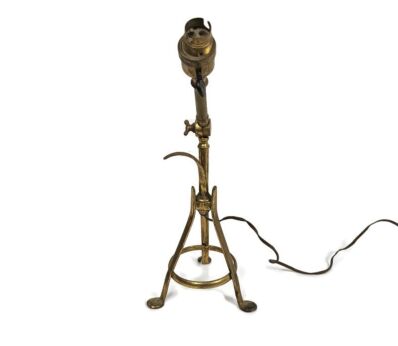 Bauhaus Brass French Table Lamp Tripod Benson Type Pullmann Lamp Arts & Craft