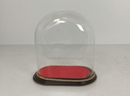 Antique Victorian Oval Hand Blown Glass Globe Dome Doll Clock 13.77"H 12.59"W6.29"